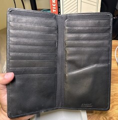 Fossil Leather Passport Wallet Black Travel Organizer Case ID Card Holder
