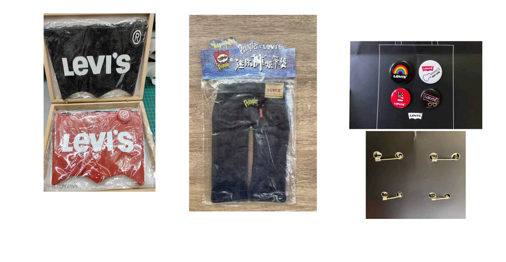 3 Taiwan : Levi’s & Pringles Collaboration Jeans Shape Pen Storage Case Bag