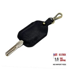 Genuine Leather Key Sleeve,Handmade Key Ring Dx027-black Carabiner Clip