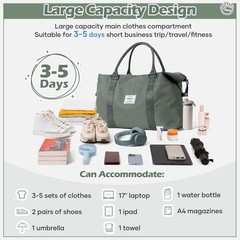 Small Gym Duffel Bag, Travel Weekender Bags for Women, Overnight Gym Carry On…