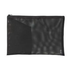 Muji Nylon Mesh Case with Pocket black For size A5 JP 18 x 25 cm