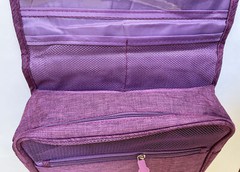 Toiletry Bag Multiple Compartments 2-Sections 9.5″x7.5″x3.5″ Purple NEW