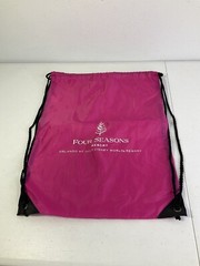 FOUR SEASONS Resort Bright Pink Drawstring Backpack. Excellent Condition.
