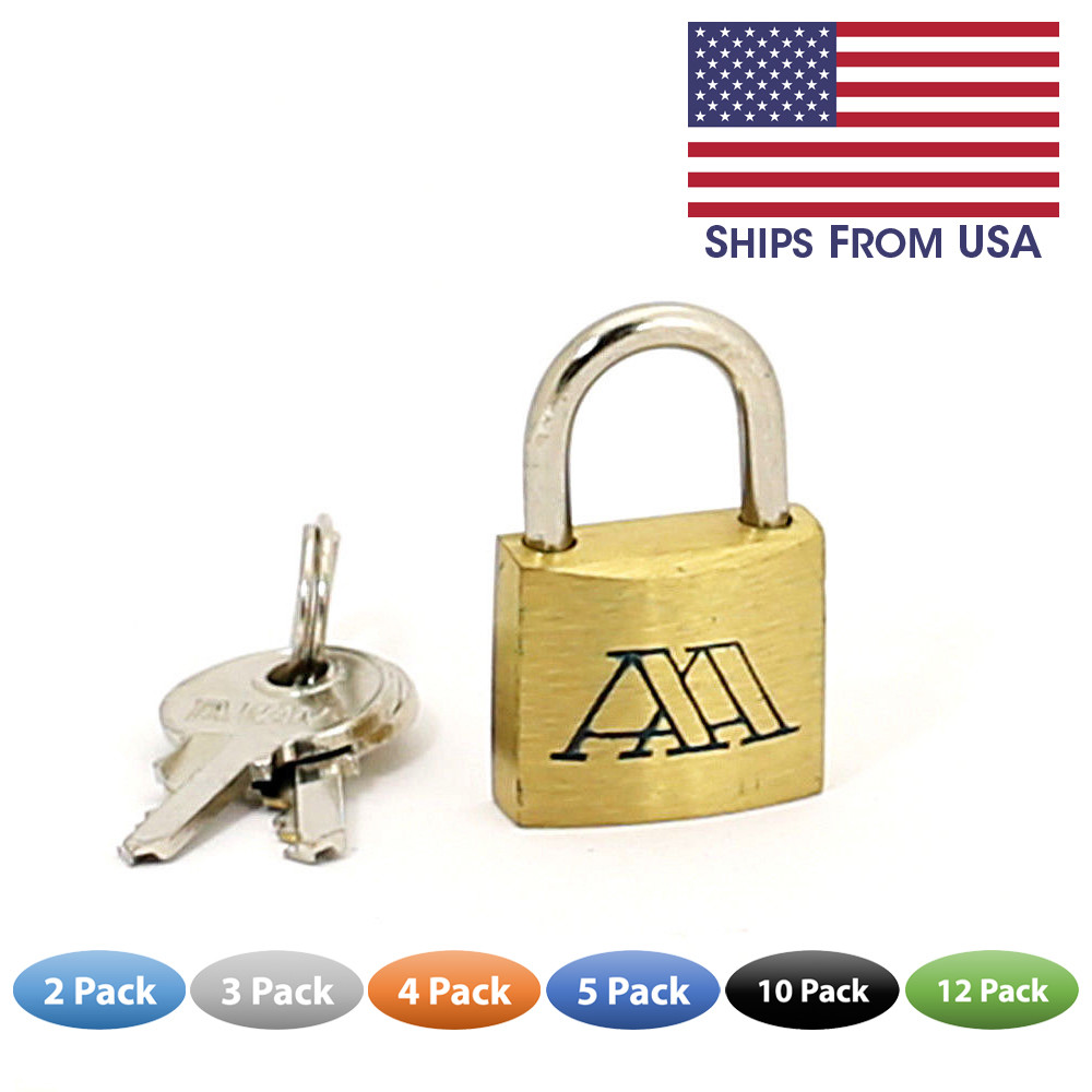 Solid Brass Luggage Padlock w/ Hardened Steel Shackle Keyed 3/4″ inch 19mm