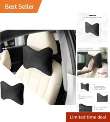 Breathable Soft Auto Neck Pillow – Suede Head Rest Cushion for All Vehicle Types