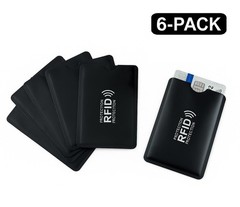 RFID Blocking Sleeve for Credit ID Card – Aluminum NFC Protector Holder (6 Pack)