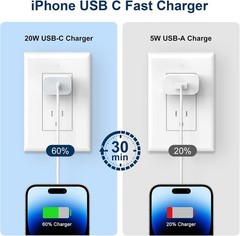 20W USB Type-C Fast Charger Wall Plug Power Adapter For iPhone 17 16 15 14 13 12