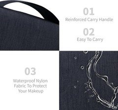 Large Waterproof Toiletry Bag with Hanging Hook for Travel – Unisex Black