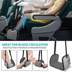 Premium Memory Foam Airplane Footrest – Portable Travel Leg Support Hammock