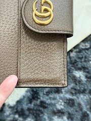 Gucci Ophidia GG Supreme Monogram Web Passport Case Wallet Beige