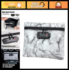 Odor Proof Smell Proof Bag with Lock – 6″x9″ Travel Storage Pouch Case – Marble