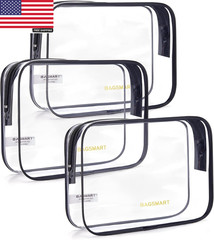 Clear Toiletry Bag, 3-Pack TSA Approved Travel Toiletry Bag Carry on Travel Acce