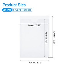 35pcs adhesive pockets 7x10cm for index cards, top opening