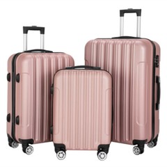 Rose Gold 3 in1 Multi Large Capacity Traveling Storage Suitcase Luggage