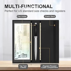 Checkbook Covers for Personal Checkbook Holder RFID Premium Vegan Leather