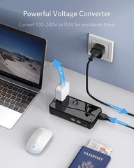 BESTEK Universal Travel Adapter 100-220V to 110V Voltage 02 EU Plug Black