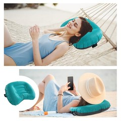 HOMBYS Beach Pillow Inflatable Camping Pool 17″x12.6″x4.7″, Blue