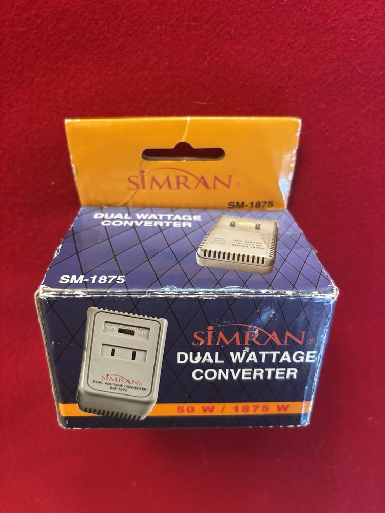 Simran SM-1875 Dual Wattage Converter 50W/1875W Voltage Transformer New Open Box