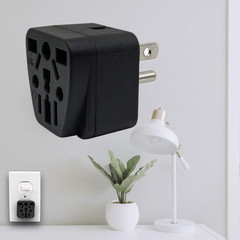 US Travel Plug Adapter EU/UK/AU/in/CN/JP/Asia/Italy/Brazil to USA (Type B), 3 Pr