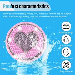 2PCS Bling Car Cup Holder Insert Coasters- 2.75 Inch x 0.19 inch, Pink