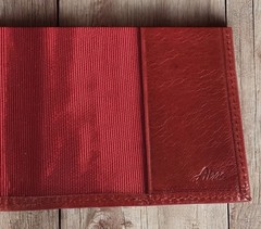 ABAS Passport Cover Red Leather Holder Unisex Bifold Made In USA