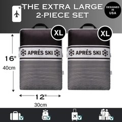 Vatalife Extra Large Compression Packing Cubes 2pc Set for Suitcase APRES SKI