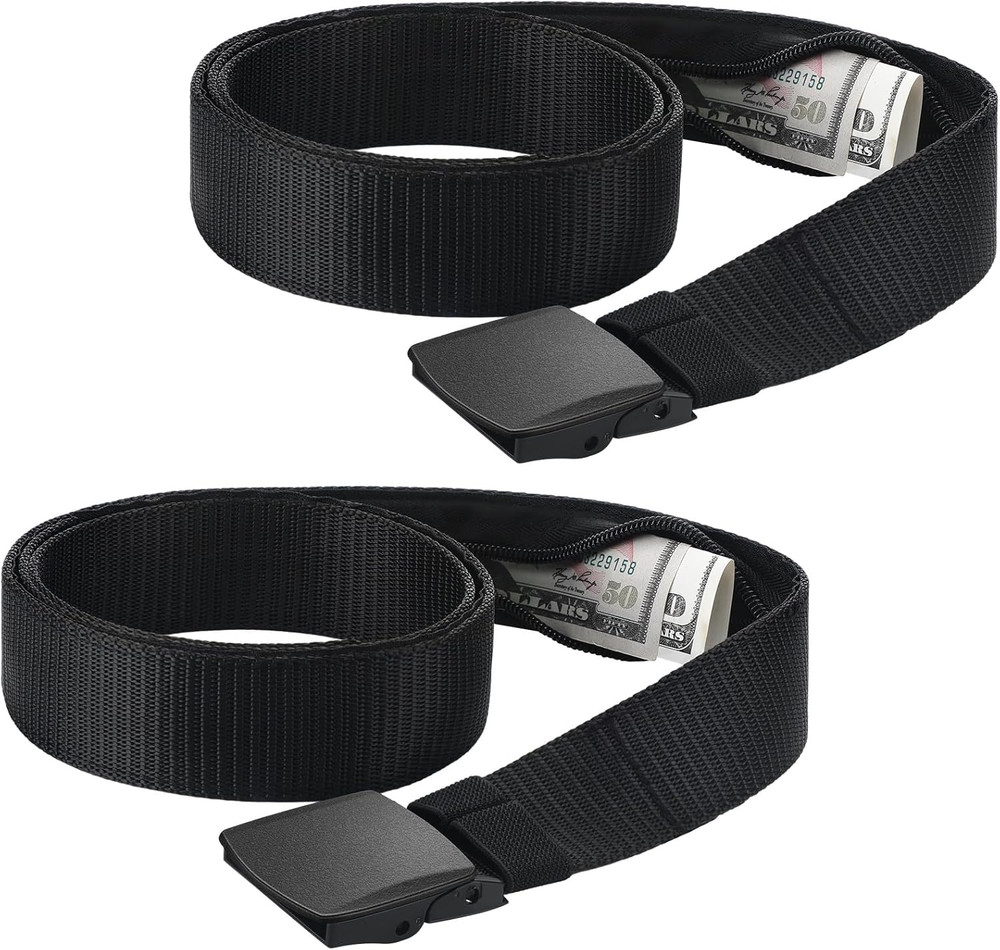 2 Pcs Hidden Money Belt for Travel Hidden Pockets under Clothes Security Money W