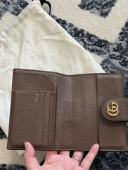 Gucci Ophidia GG Supreme Monogram Web Passport Case Wallet Beige