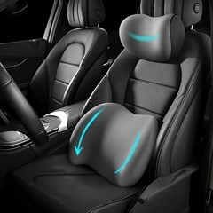 Lumbar Support Pillow and Car Neck Pillow Kit, Ergonomic Car Seat