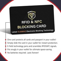 SaiTech IT 5 Pack RFID Blocking Card, One Card Protects 5 Pcs Black, Black