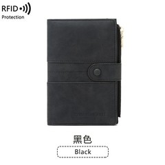 Bifold Leather Passport Wallet Multi-slot ID & Credit Card Case RFID Blocking