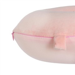 Soft Pink Memory Foam Neck Pillow for Airplane & Car Travel – Adjustable Support