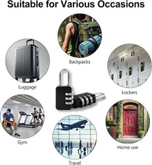 2-Pack Customizable Black Lock Digit Luggage Locks