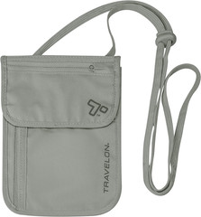 Rfid Blocking Undergarment Neck Pouch Travel Wallet, Gray, One Size