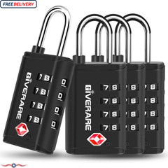 4 Pack TSA Approved Travel Luggage Locks 4-Digit, Open Alert Suitcase Combinatio