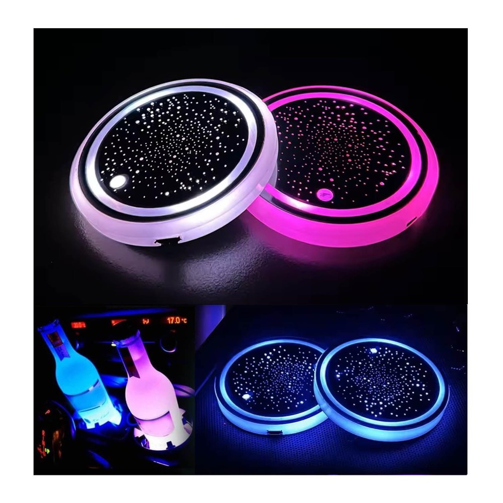 2PCS LED Car Cup Holder Lights, Light up Coasters for Holders Color 4