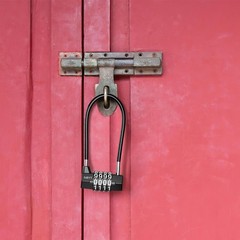 Long Shackle Padlock, 4 Digit Combination Lock with Steel Cable, Resettable H.