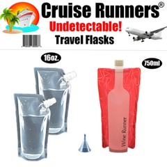 Cruise Flask Kit Rum Runner Sneak Smuggle Alcohol Liquor Booze Bag Wine Plastic