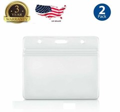 2 Pack* WATERPROOF ID Card Holder Credit Clear Travels Badge Cruise horizontal