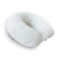 Rayon Derived from Bamboo Travel Neck Pillow for Airplanes, Memory Foam White