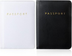 2 Pcs Passport Cover Holder for Travel Waterproof Leather Passport Wallet Cas…