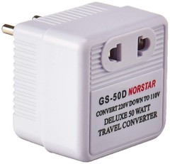 50 Watt Step Down Converter – International Travel – Small, White