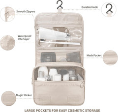 Large Capacity Toiletry Bag Travel Bag with Hanging Hook for Men and Women Water