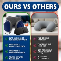 100% Memory Foam Neck Support Pillow with Adjustable Snap Buttons & Head Supp…