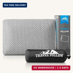 Travel Pillow Memory Foam Pillows, Camping Pillow-Compressible Medium Firm, Brea