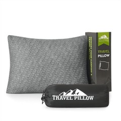 Compressible Shredded Memory Foam Travel Pillow for Camping Airplane Car