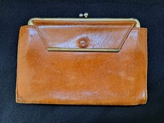 Vintage Leather Passport Wallet- British Tan -Vegetable Tanned With Great Patina