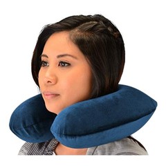 Comfortable Memory Foam Travel Pillow Soft, Removable & Washable Velvet Cover.