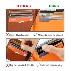 Calfskin Slim Wallets For Men RFID Blocking Leather Minimalist Front Pocket M…