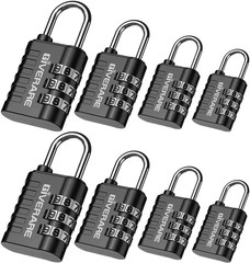 8 Pack Combination Lock, 3-Digit Padlock Keyless, Resettable Luggage Locks for B